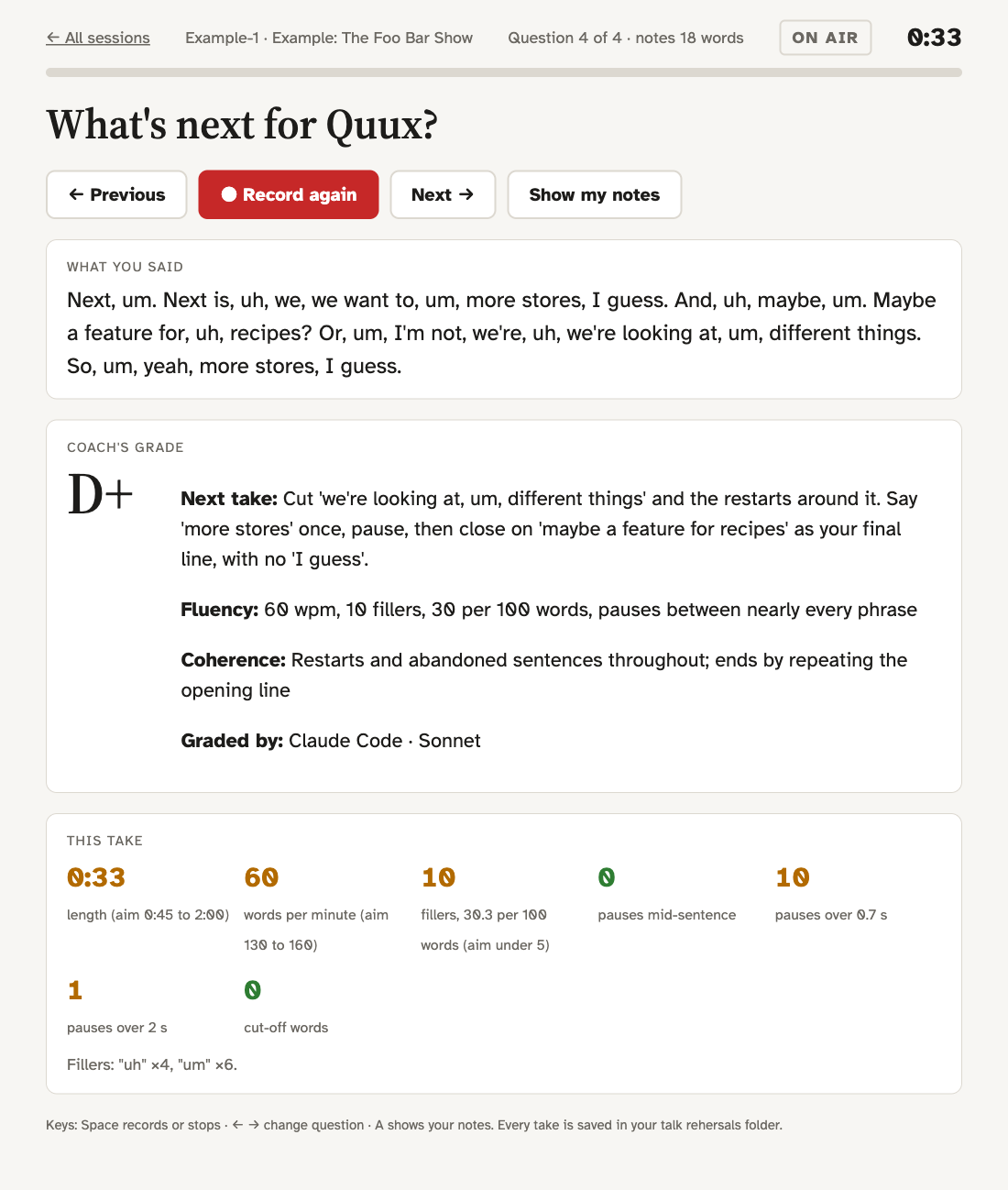 Feedback on the D+ take